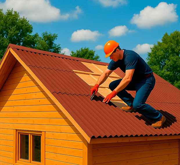 Монтаж кровли из ондулина в Сургуте
