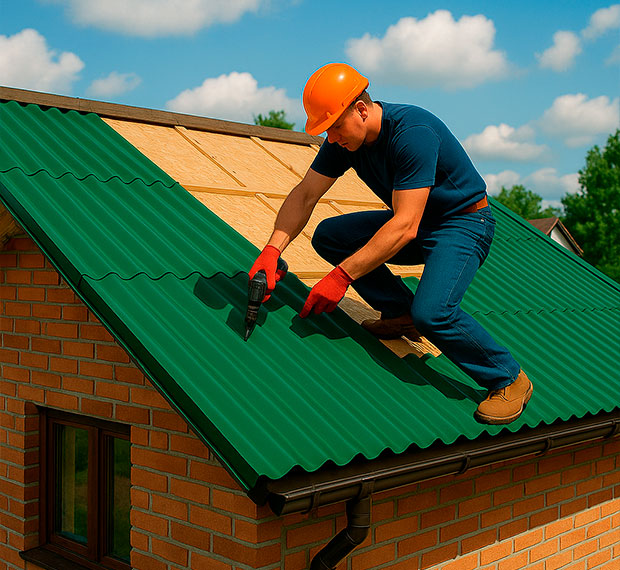 Монтаж кровли из профнастила в Сургуте
