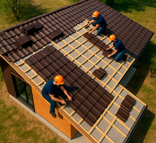 Монтаж 1-скатной крыши в Сургуте